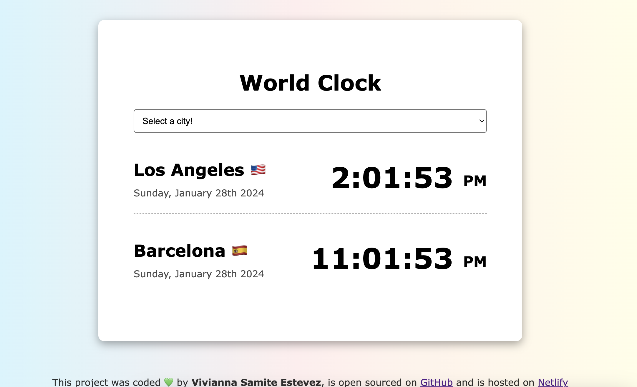 my world clock